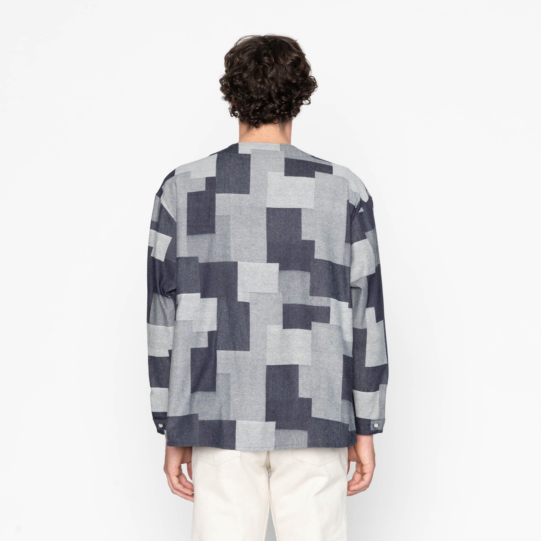 Wise Guy Jacket - Jacquard Denim - Indigo - Image 4