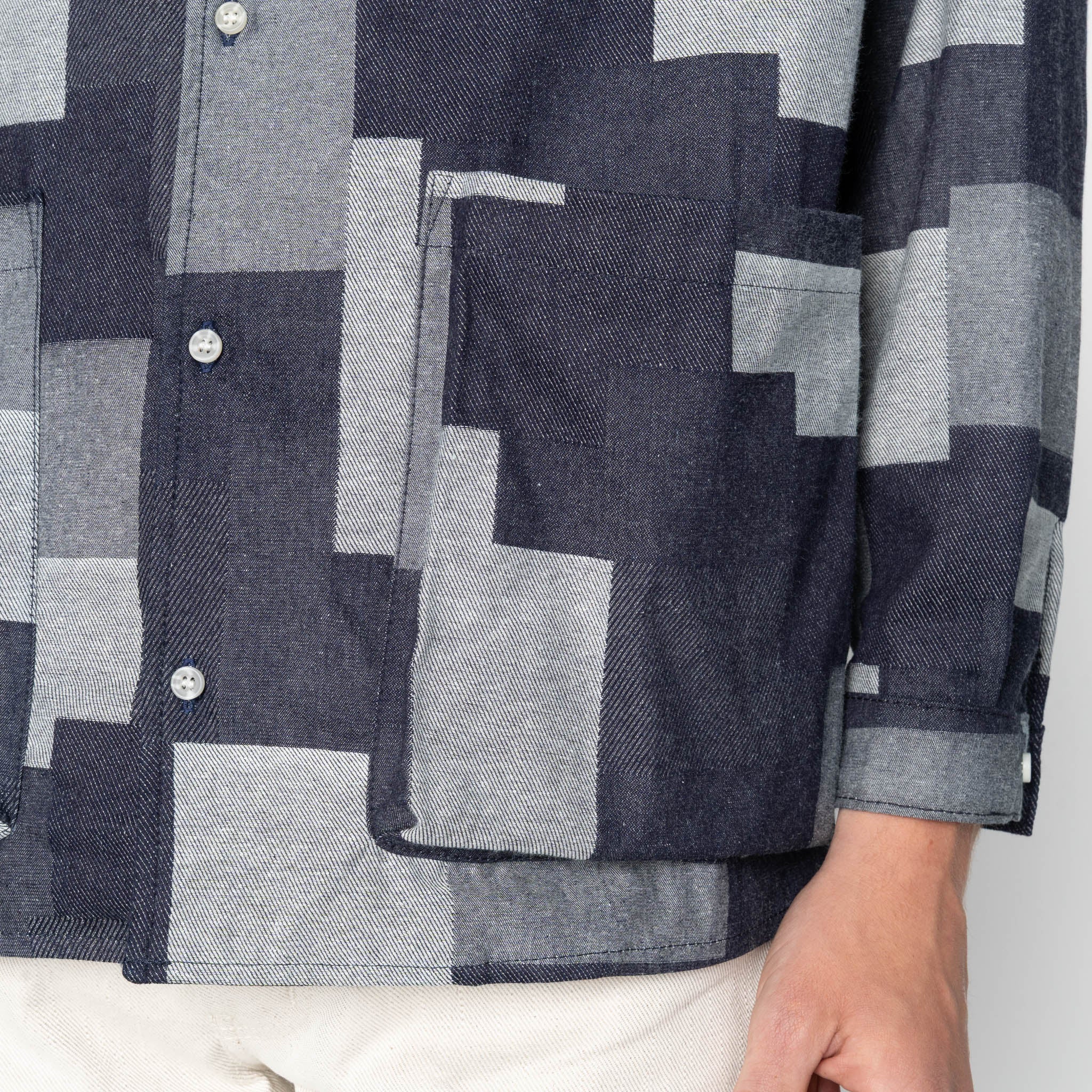 Wise Guy Jacket - Jacquard Denim - Indigo - Image 6