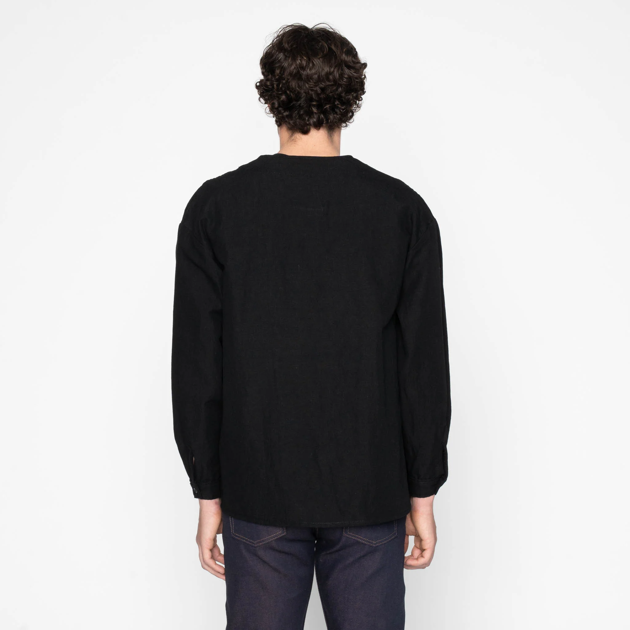 Wise Guy Jacket - Linen Blend Denim - Black - Image 4