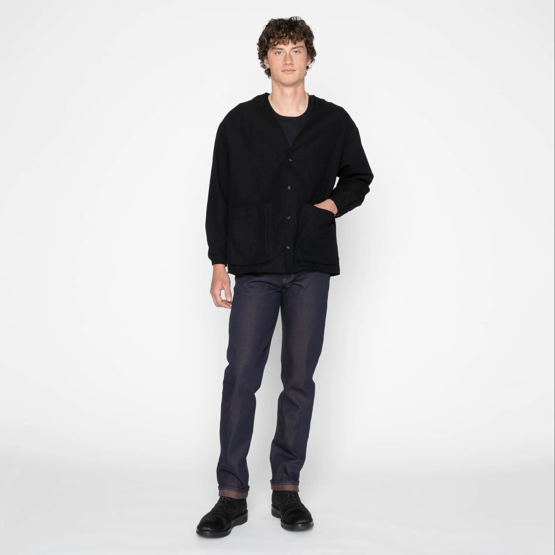 Wise Guy Jacket - Linen Blend Denim - Black - Image 5