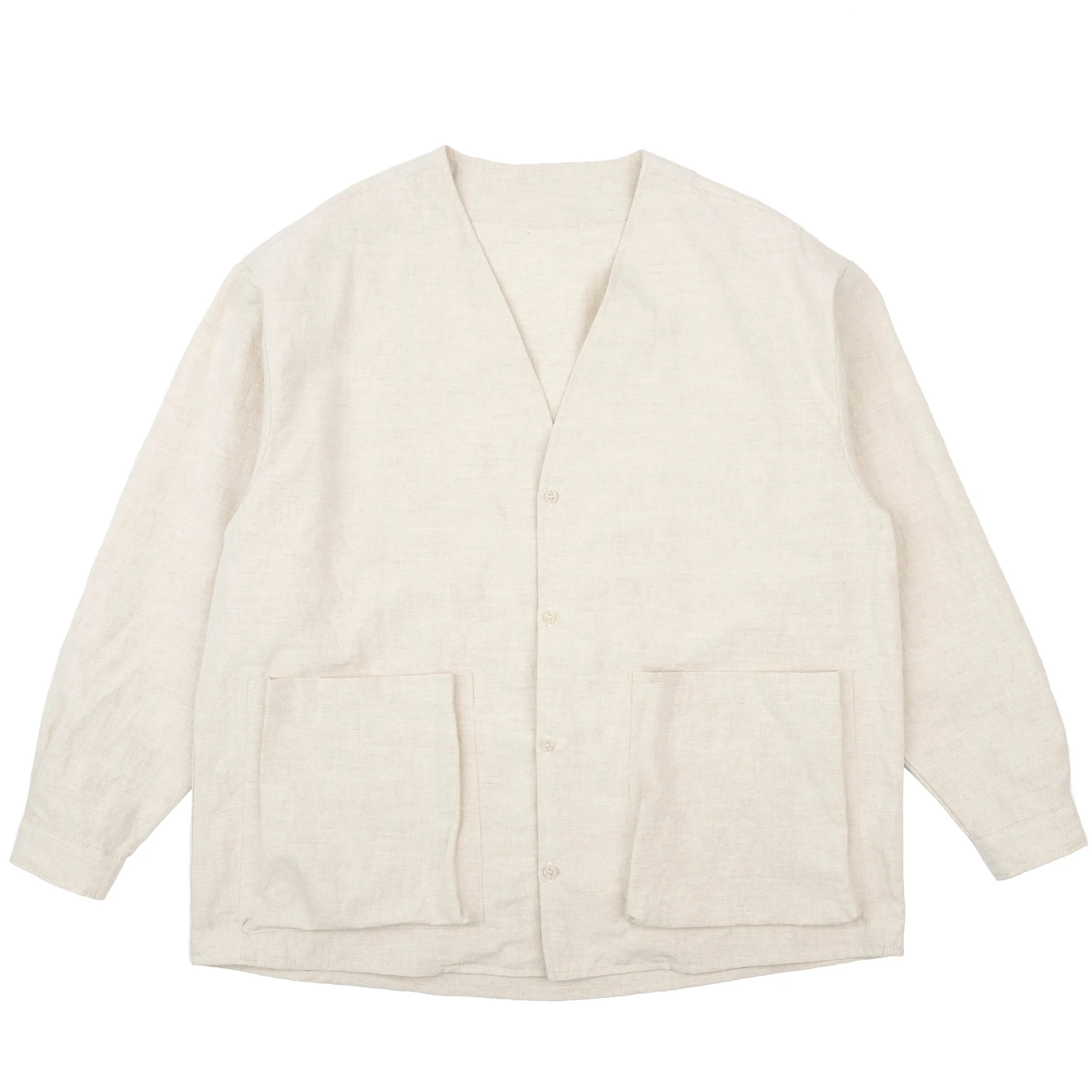 Wise Guy Jacket- Linen Blend Denim - Ecru
