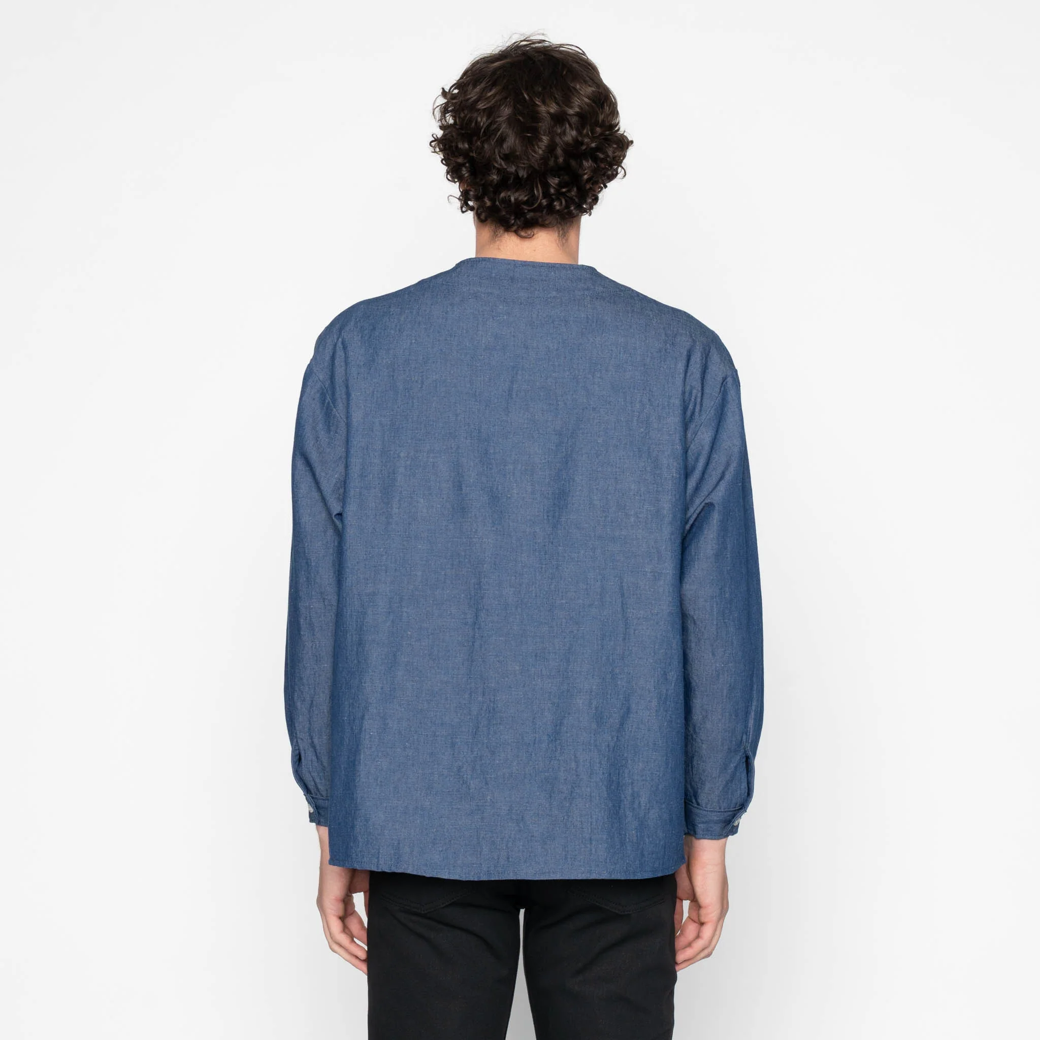 Wise Guy Jacket - Linen Blend Denim - Indigo - Image 4
