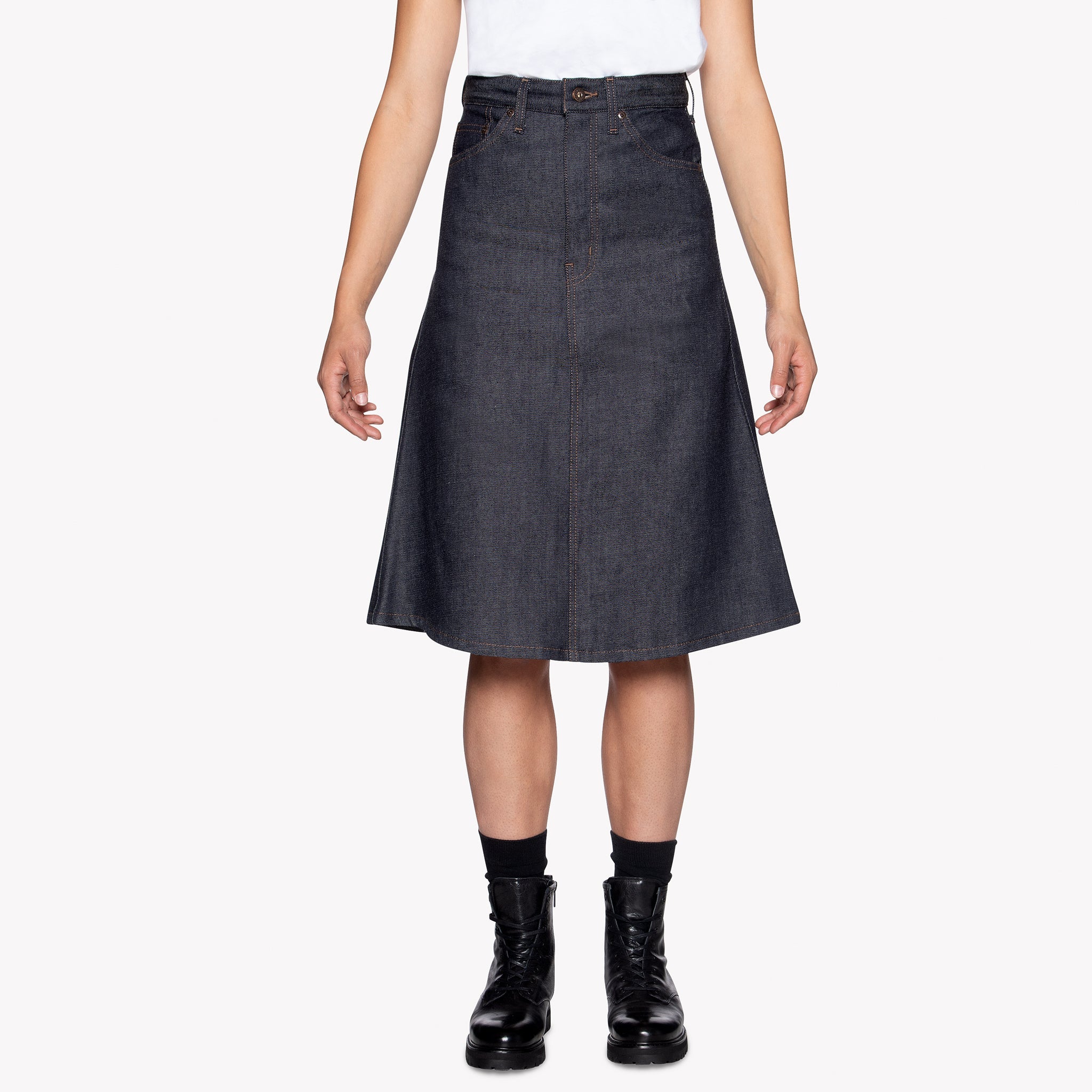 Women's - Denim Skirt - Dark Indigo - Image 3