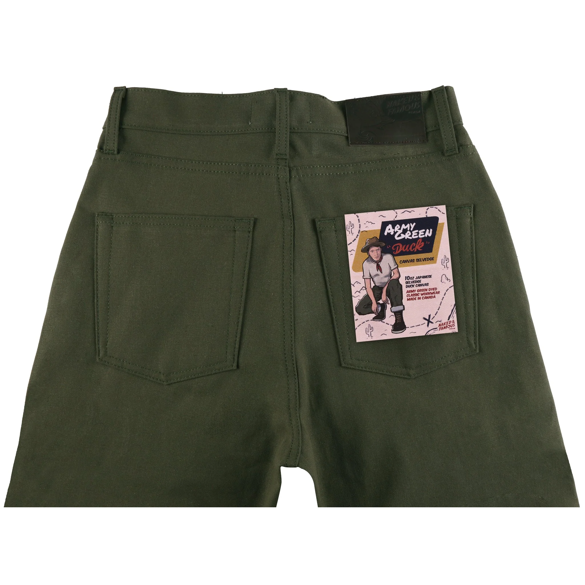 Women's - The Classic - Army Green Duck Selvedge - Image 3