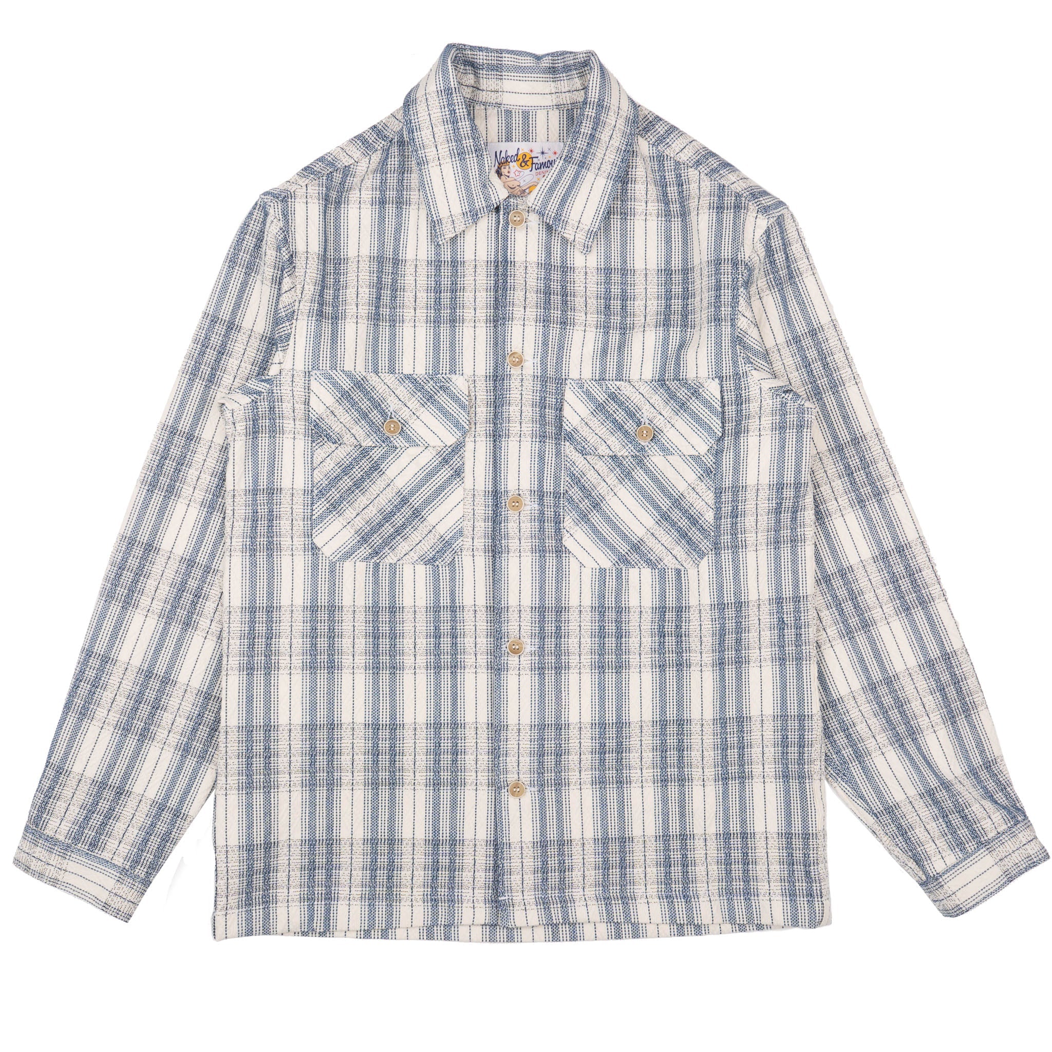 Work Shirt - Asagi Sashiko - White