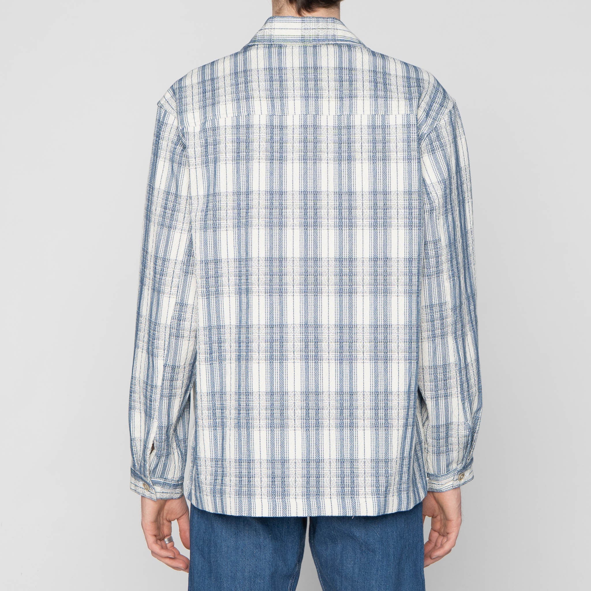 Work Shirt - Asagi Sashiko - White - Image 3