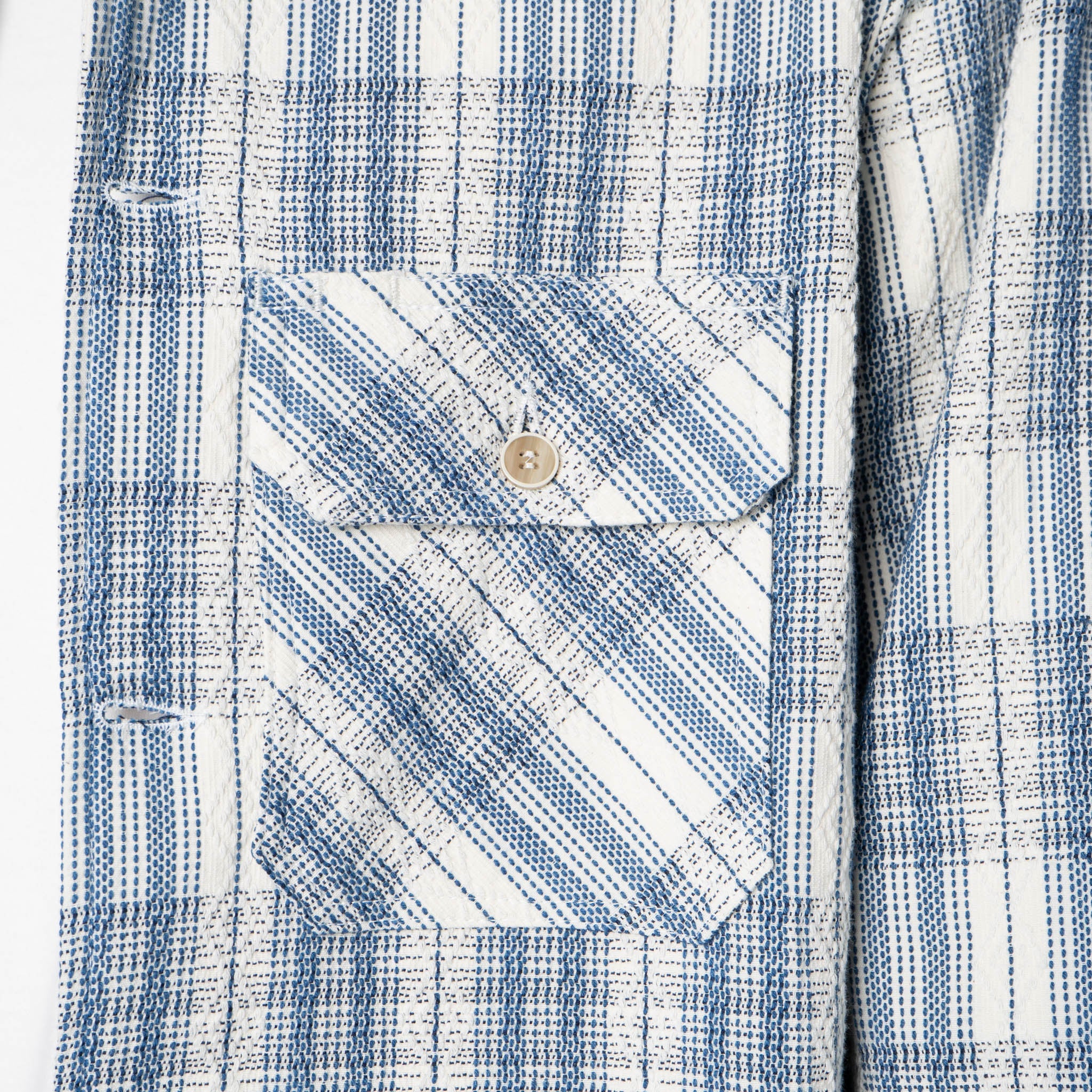 Work Shirt - Asagi Sashiko - White - Image 5