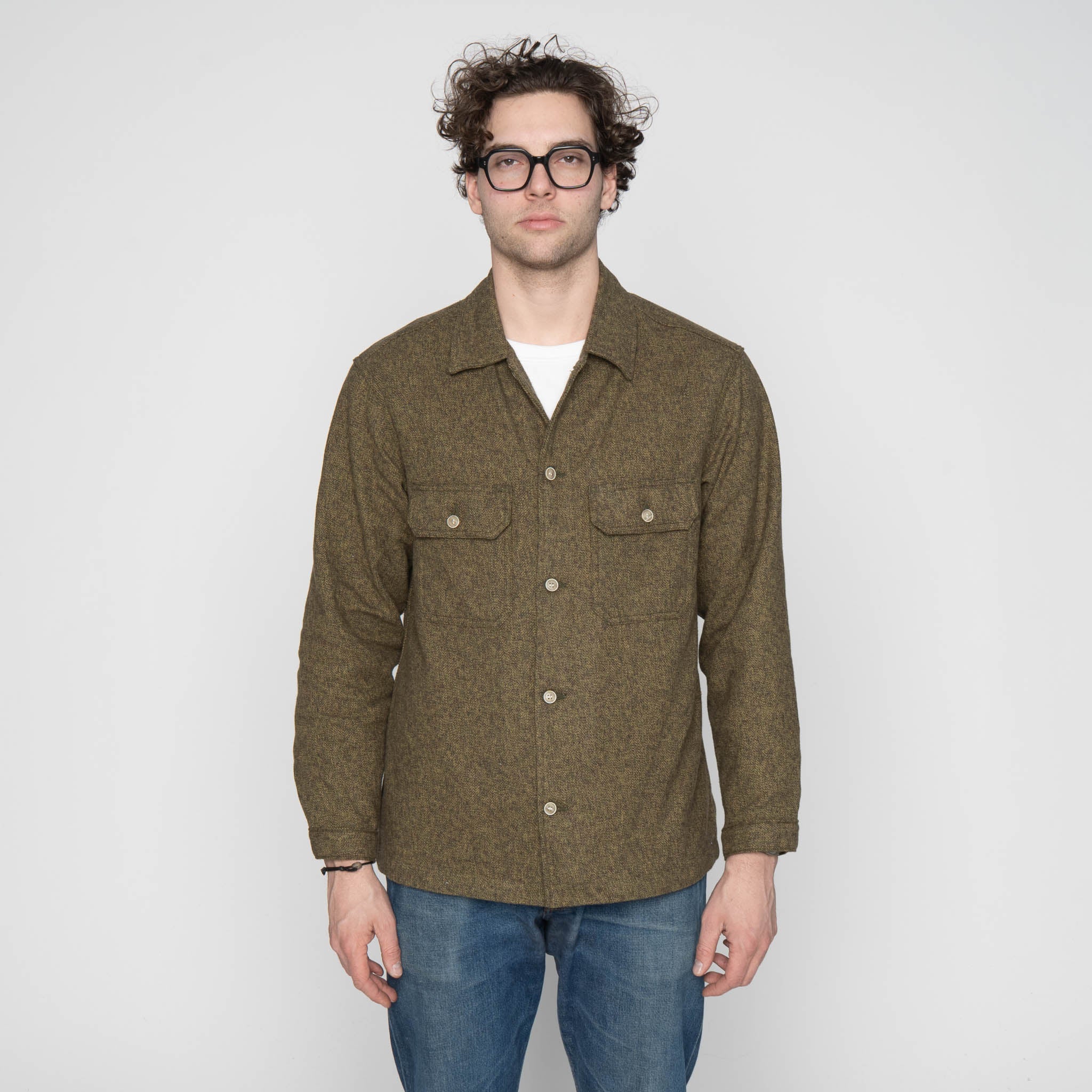 Work Shirt - Herringbone Triple Twist - Forest - Image 2
