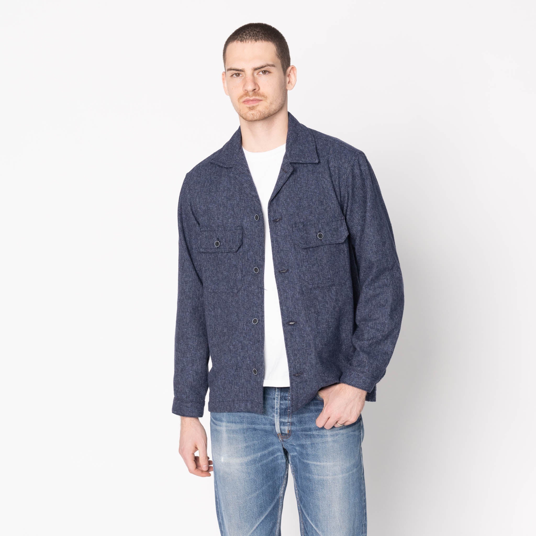 Work Shirt - Herringbone Triple Twist - Indigo - Image 2