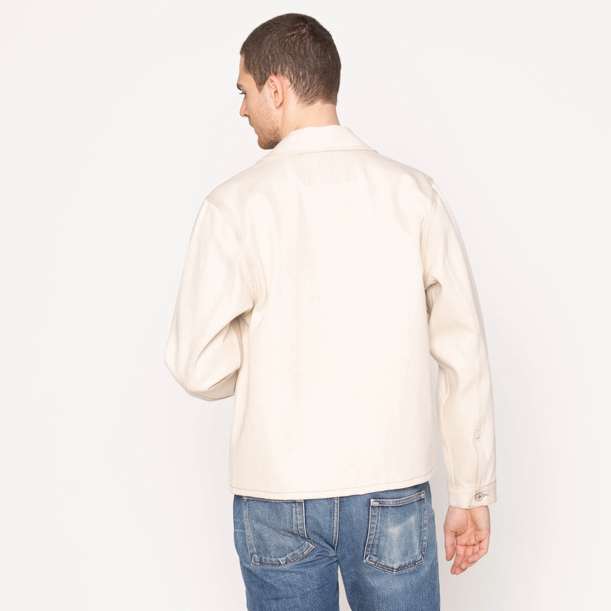 Zip Jacket - All Natural Ecru Foxfibre® Selvedge - Image 3