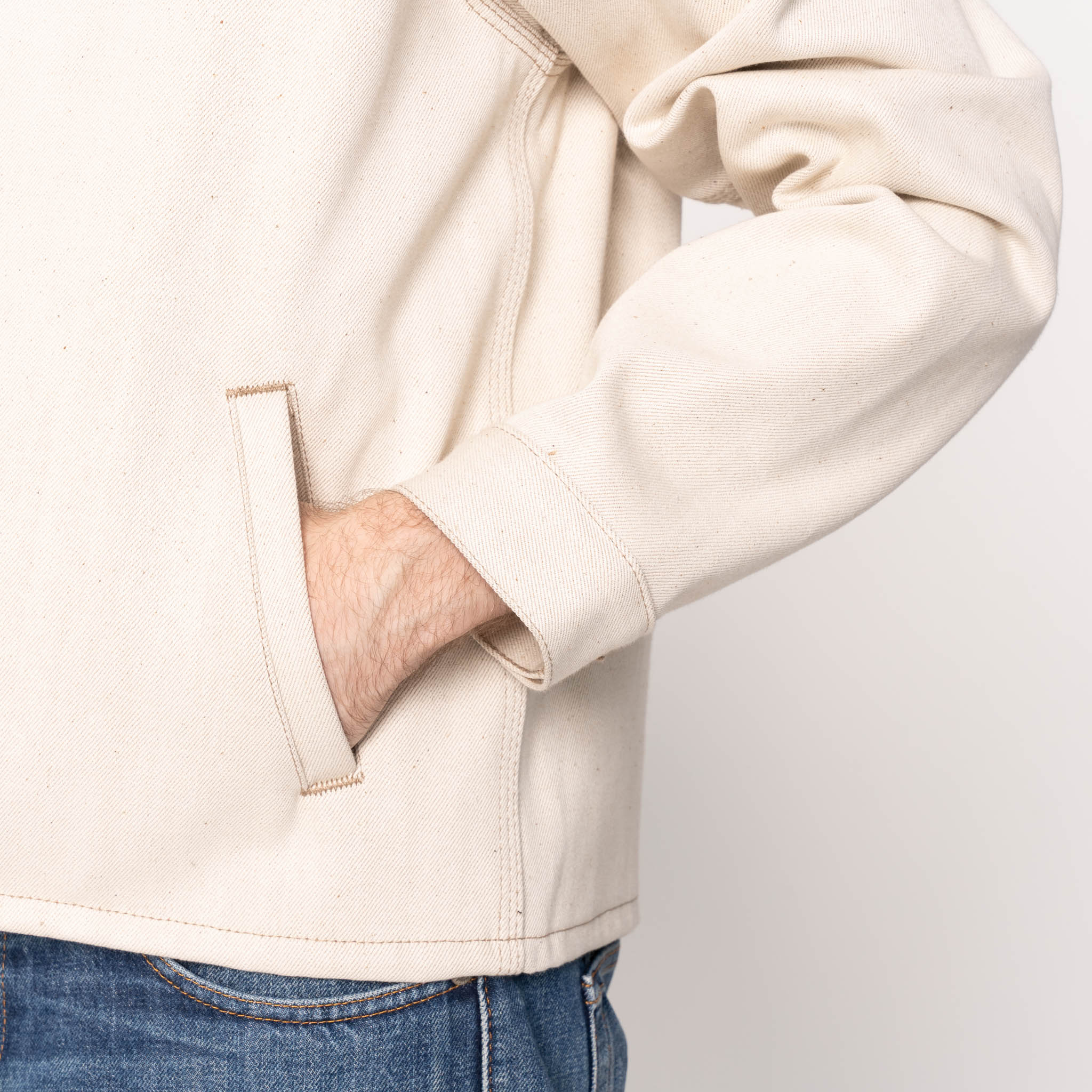 Zip Jacket - All Natural Ecru Foxfibre® Selvedge - Image 5