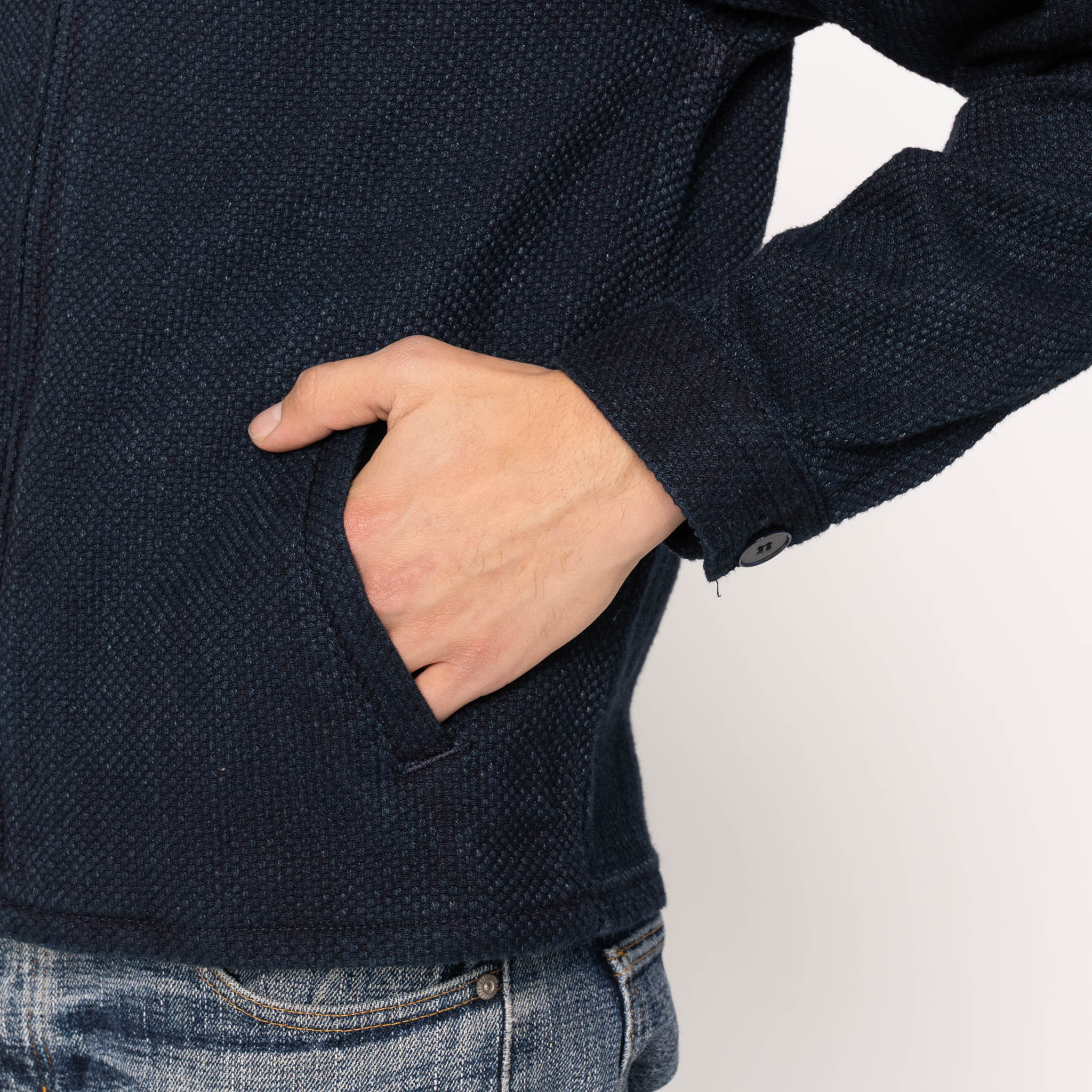 Zip Jacket - Indigo Sashiko - Image 5