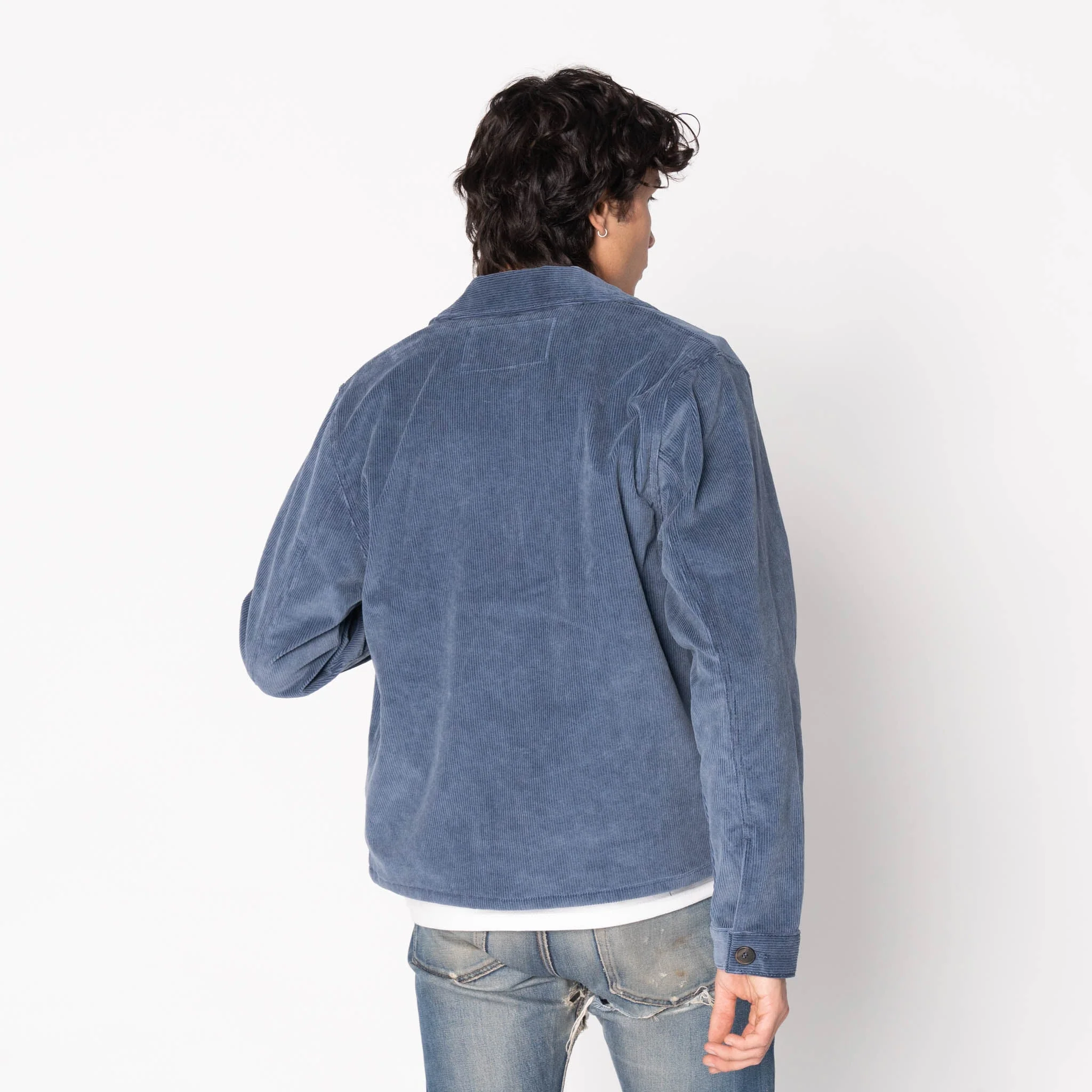 Zip Jacket- Faded Corduroy Organic - Indigo - Image 3