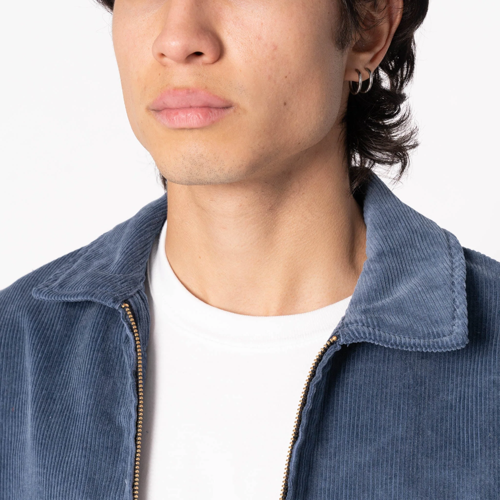 Zip Jacket- Faded Corduroy Organic - Indigo - Image 4