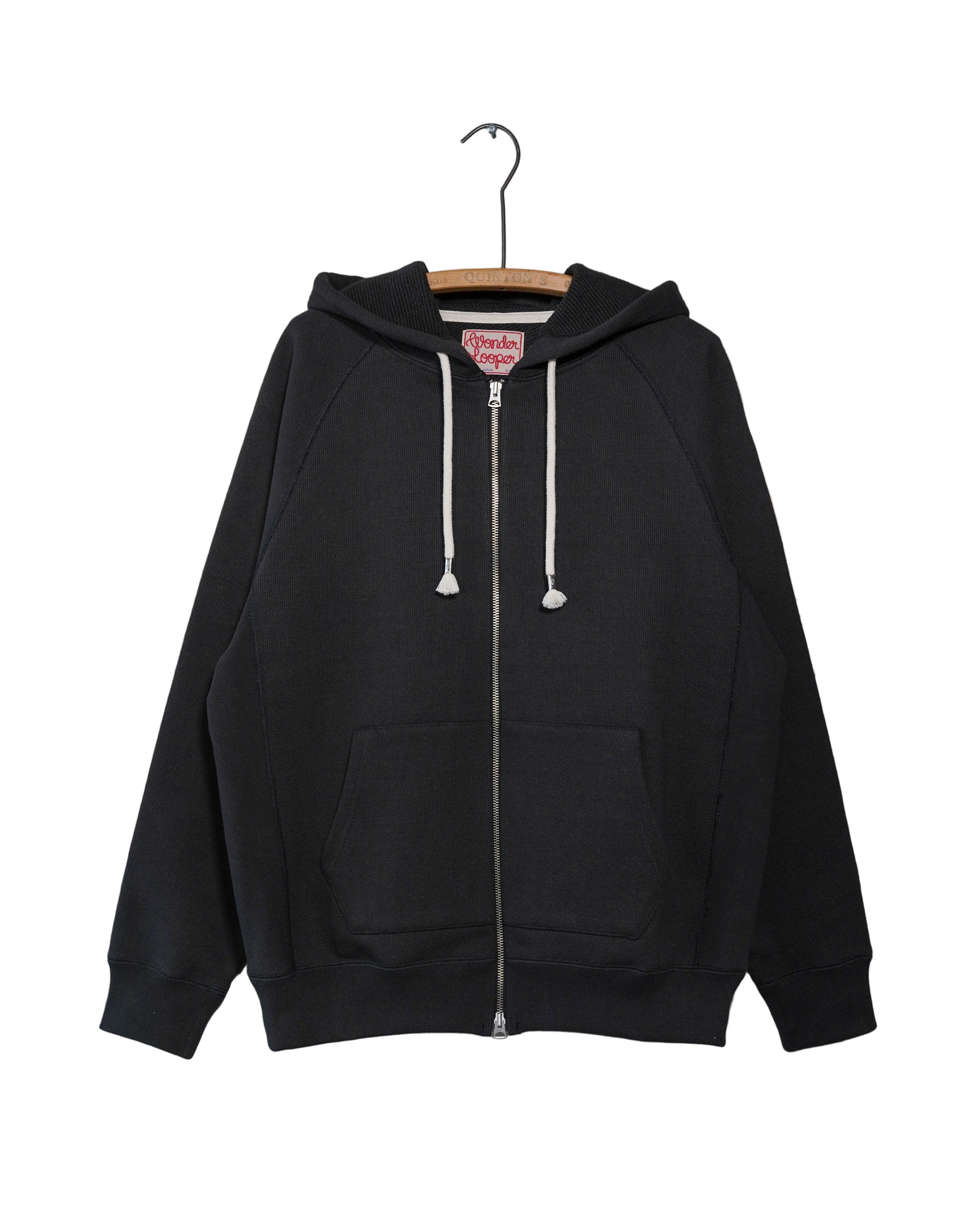Zip Hoodie - 876gsm Double Heavyweight French Terry - Sumi Black