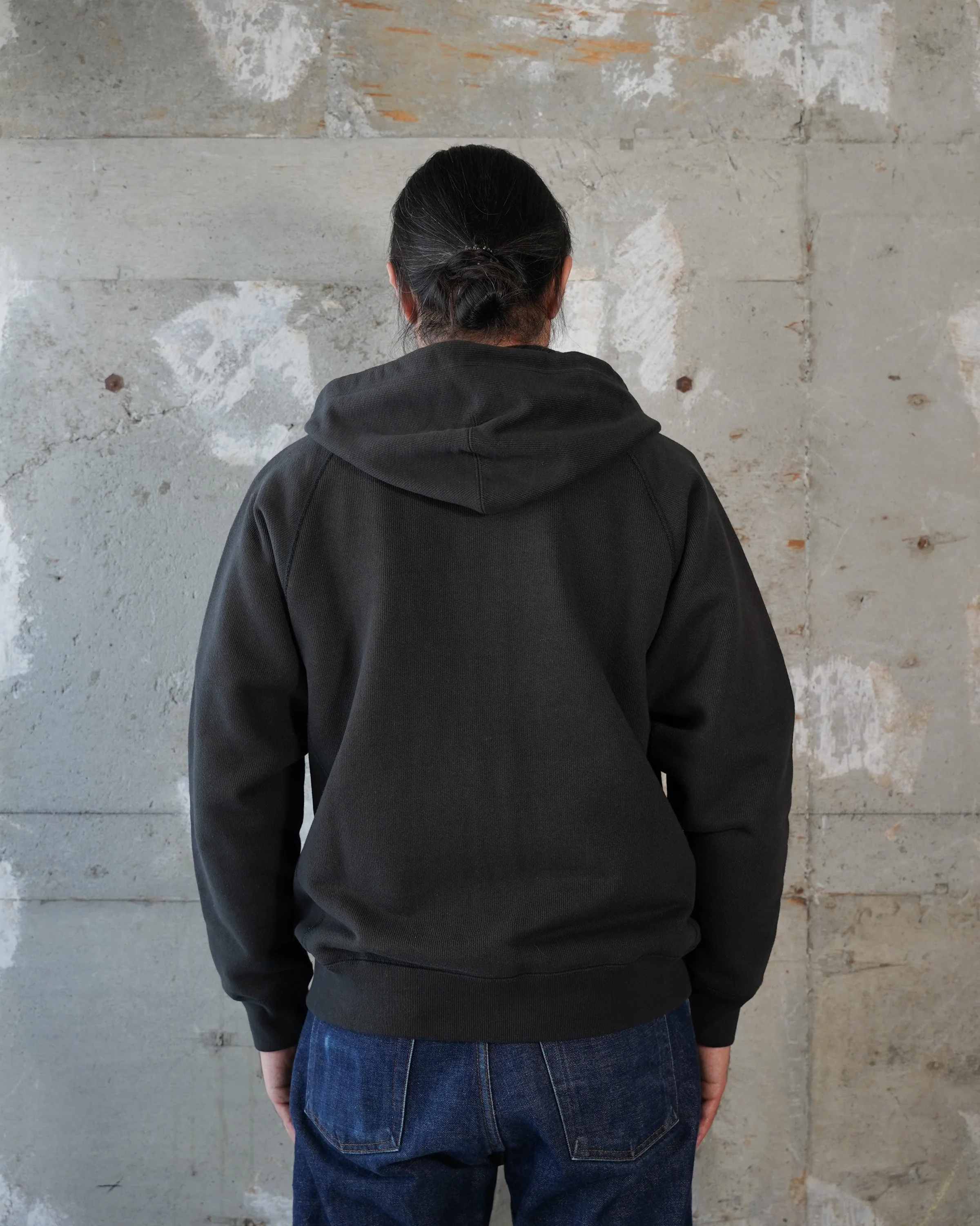 Zip Hoodie - 876gsm Double Heavyweight French Terry - Sumi Black - Image 3